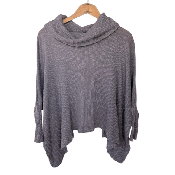 Free People | Women’s purple grey World Traveler cowl neck split back top size S - Picture 4 of 14